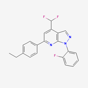 molecular formula C21H16F3N3 B4369770 4-(difluoromethyl)-6-(4-ethylphenyl)-1-(2-fluorophenyl)-1H-pyrazolo[3,4-b]pyridine 