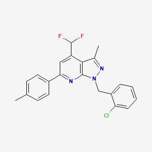 molecular formula C22H18ClF2N3 B4369788 1-(2-chlorobenzyl)-4-(difluoromethyl)-3-methyl-6-(4-methylphenyl)-1H-pyrazolo[3,4-b]pyridine 