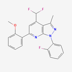 molecular formula C21H16F3N3O B4369802 4-(difluoromethyl)-1-(2-fluorophenyl)-6-(2-methoxyphenyl)-3-methyl-1H-pyrazolo[3,4-b]pyridine 