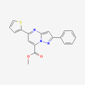 molecular formula C18H13N3O2S B4369877 methyl 2-phenyl-5-(2-thienyl)pyrazolo[1,5-a]pyrimidine-7-carboxylate 