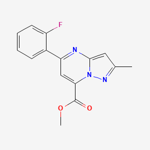 molecular formula C15H12FN3O2 B4369887 methyl 5-(2-fluorophenyl)-2-methylpyrazolo[1,5-a]pyrimidine-7-carboxylate 