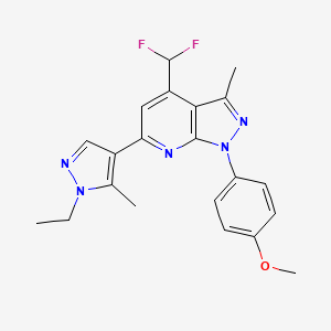 molecular formula C21H21F2N5O B4369890 4-(difluoromethyl)-6-(1-ethyl-5-methyl-1H-pyrazol-4-yl)-1-(4-methoxyphenyl)-3-methyl-1H-pyrazolo[3,4-b]pyridine 