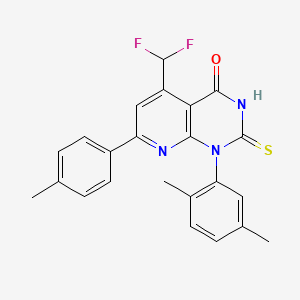 molecular formula C23H19F2N3OS B4369926 5-(difluoromethyl)-1-(2,5-dimethylphenyl)-2-mercapto-7-(4-methylphenyl)pyrido[2,3-d]pyrimidin-4(1H)-one 