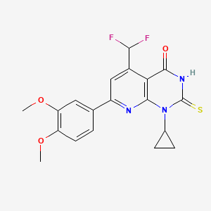 1-cyclopropyl-5-(difluoromethyl)-7-(3,4-dimethoxyphenyl)-2-mercaptopyrido[2,3-d]pyrimidin-4(1H)-one