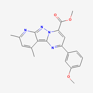 molecular formula C20H18N4O3 B4369982 methyl 2-(3-methoxyphenyl)-8,10-dimethylpyrido[2',3':3,4]pyrazolo[1,5-a]pyrimidine-4-carboxylate 