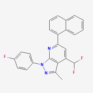 4-(difluoromethyl)-1-(4-fluorophenyl)-3-methyl-6-(1-naphthyl)-1H-pyrazolo[3,4-b]pyridine