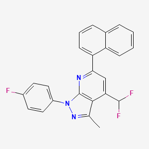 molecular formula C24H16F3N3 B4369984 4-(difluoromethyl)-1-(4-fluorophenyl)-3-methyl-6-(1-naphthyl)-1H-pyrazolo[3,4-b]pyridine 