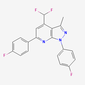 molecular formula C20H13F4N3 B4369990 4-(difluoromethyl)-1,6-bis(4-fluorophenyl)-3-methyl-1H-pyrazolo[3,4-b]pyridine 