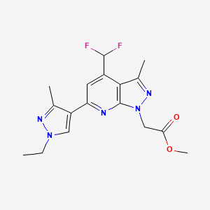 molecular formula C17H19F2N5O2 B4369997 methyl [4-(difluoromethyl)-6-(1-ethyl-3-methyl-1H-pyrazol-4-yl)-3-methyl-1H-pyrazolo[3,4-b]pyridin-1-yl]acetate 