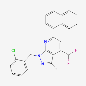 molecular formula C25H18ClF2N3 B4370002 1-(2-chlorobenzyl)-4-(difluoromethyl)-3-methyl-6-(1-naphthyl)-1H-pyrazolo[3,4-b]pyridine 