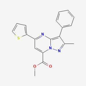 methyl 2-methyl-3-phenyl-5-(2-thienyl)pyrazolo[1,5-a]pyrimidine-7-carboxylate