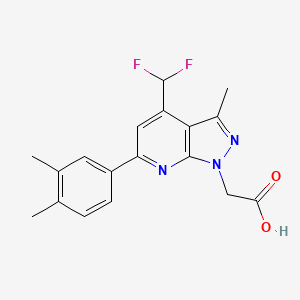 [4-(difluoromethyl)-6-(3,4-dimethylphenyl)-3-methyl-1H-pyrazolo[3,4-b]pyridin-1-yl]acetic acid