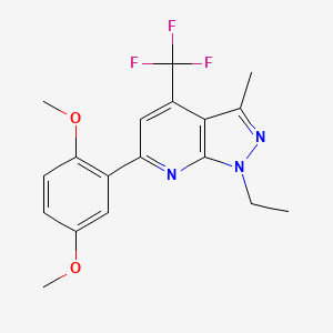 6-(2,5-dimethoxyphenyl)-1-ethyl-3-methyl-4-(trifluoromethyl)-1H-pyrazolo[3,4-b]pyridine
