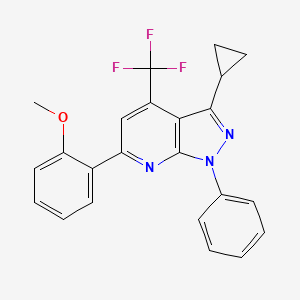 3-cyclopropyl-6-(2-methoxyphenyl)-1-phenyl-4-(trifluoromethyl)-1H-pyrazolo[3,4-b]pyridine