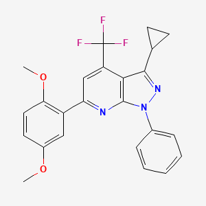 molecular formula C24H20F3N3O2 B4370017 3-cyclopropyl-6-(2,5-dimethoxyphenyl)-1-phenyl-4-(trifluoromethyl)-1H-pyrazolo[3,4-b]pyridine 