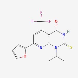7-(2-furyl)-1-isopropyl-2-mercapto-5-(trifluoromethyl)pyrido[2,3-d]pyrimidin-4(1H)-one