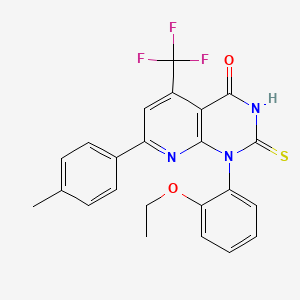molecular formula C23H18F3N3O2S B4370036 1-(2-ethoxyphenyl)-2-mercapto-7-(4-methylphenyl)-5-(trifluoromethyl)pyrido[2,3-d]pyrimidin-4(1H)-one 