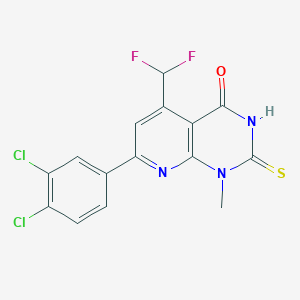 molecular formula C15H9Cl2F2N3OS B4370039 7-(3,4-dichlorophenyl)-5-(difluoromethyl)-2-mercapto-1-methylpyrido[2,3-d]pyrimidin-4(1H)-one 