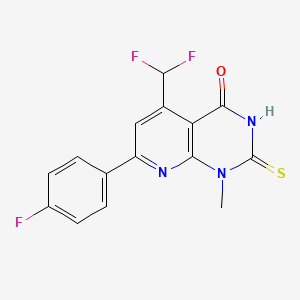 molecular formula C15H10F3N3OS B4370052 5-(difluoromethyl)-7-(4-fluorophenyl)-2-mercapto-1-methylpyrido[2,3-d]pyrimidin-4(1H)-one 
