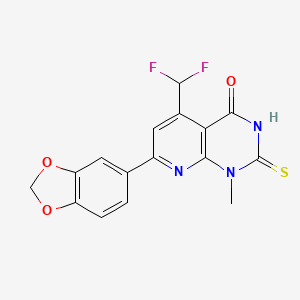 7-(1,3-benzodioxol-5-yl)-5-(difluoromethyl)-2-mercapto-1-methylpyrido[2,3-d]pyrimidin-4(1H)-one