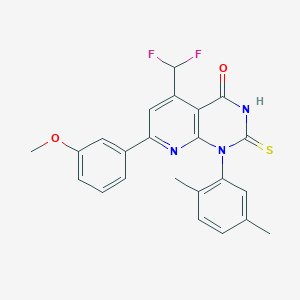 molecular formula C23H19F2N3O2S B4370058 5-(difluoromethyl)-1-(2,5-dimethylphenyl)-2-mercapto-7-(3-methoxyphenyl)pyrido[2,3-d]pyrimidin-4(1H)-one 