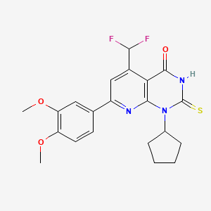 1-cyclopentyl-5-(difluoromethyl)-7-(3,4-dimethoxyphenyl)-2-mercaptopyrido[2,3-d]pyrimidin-4(1H)-one