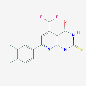 molecular formula C17H15F2N3OS B4370067 5-(difluoromethyl)-7-(3,4-dimethylphenyl)-2-mercapto-1-methylpyrido[2,3-d]pyrimidin-4(1H)-one 