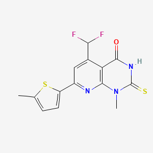 molecular formula C14H11F2N3OS2 B4370075 5-(difluoromethyl)-2-mercapto-1-methyl-7-(5-methyl-2-thienyl)pyrido[2,3-d]pyrimidin-4(1H)-one 