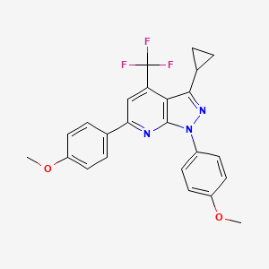 3-cyclopropyl-1,6-bis(4-methoxyphenyl)-4-(trifluoromethyl)-1H-pyrazolo[3,4-b]pyridine