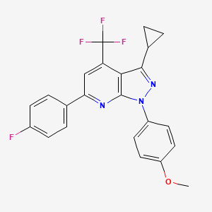3-cyclopropyl-6-(4-fluorophenyl)-1-(4-methoxyphenyl)-4-(trifluoromethyl)-1H-pyrazolo[3,4-b]pyridine