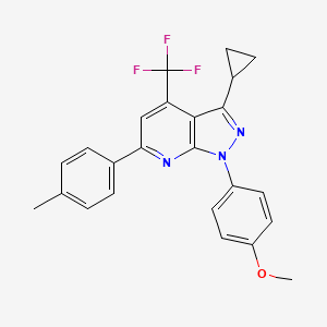 3-cyclopropyl-1-(4-methoxyphenyl)-6-(4-methylphenyl)-4-(trifluoromethyl)-1H-pyrazolo[3,4-b]pyridine
