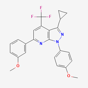 3-cyclopropyl-6-(3-methoxyphenyl)-1-(4-methoxyphenyl)-4-(trifluoromethyl)-1H-pyrazolo[3,4-b]pyridine