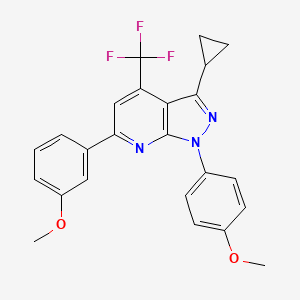 molecular formula C24H20F3N3O2 B4370110 3-cyclopropyl-6-(3-methoxyphenyl)-1-(4-methoxyphenyl)-4-(trifluoromethyl)-1H-pyrazolo[3,4-b]pyridine 