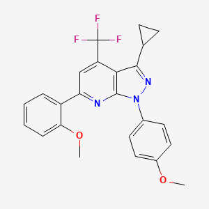 molecular formula C24H20F3N3O2 B4370119 3-cyclopropyl-6-(2-methoxyphenyl)-1-(4-methoxyphenyl)-4-(trifluoromethyl)-1H-pyrazolo[3,4-b]pyridine 