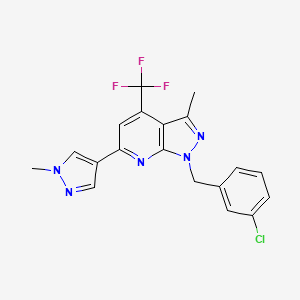 1-(3-chlorobenzyl)-3-methyl-6-(1-methyl-1H-pyrazol-4-yl)-4-(trifluoromethyl)-1H-pyrazolo[3,4-b]pyridine
