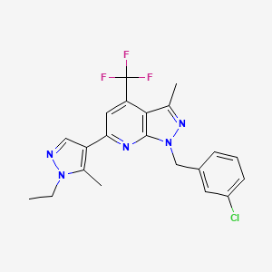 1-(3-chlorobenzyl)-6-(1-ethyl-5-methyl-1H-pyrazol-4-yl)-3-methyl-4-(trifluoromethyl)-1H-pyrazolo[3,4-b]pyridine