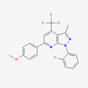 molecular formula C21H15F4N3O B4370136 1-(2-fluorophenyl)-6-(4-methoxyphenyl)-3-methyl-4-(trifluoromethyl)-1H-pyrazolo[3,4-b]pyridine 