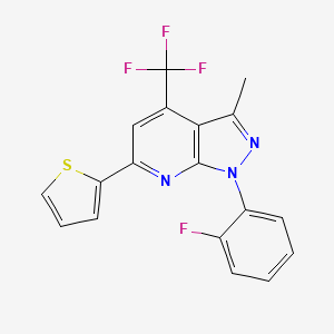 molecular formula C18H11F4N3S B4370146 1-(2-fluorophenyl)-3-methyl-6-(2-thienyl)-4-(trifluoromethyl)-1H-pyrazolo[3,4-b]pyridine 