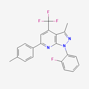 molecular formula C21H15F4N3 B4370152 1-(2-fluorophenyl)-3-methyl-6-(4-methylphenyl)-4-(trifluoromethyl)-1H-pyrazolo[3,4-b]pyridine 