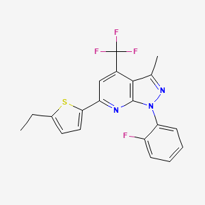 molecular formula C20H15F4N3S B4370155 6-(5-ethyl-2-thienyl)-1-(2-fluorophenyl)-3-methyl-4-(trifluoromethyl)-1H-pyrazolo[3,4-b]pyridine 