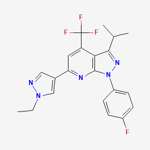 6-(1-ethyl-1H-pyrazol-4-yl)-1-(4-fluorophenyl)-3-isopropyl-4-(trifluoromethyl)-1H-pyrazolo[3,4-b]pyridine