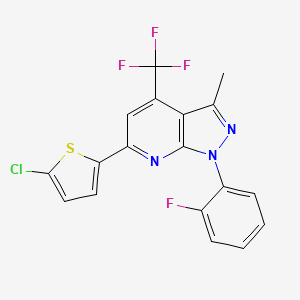 molecular formula C18H10ClF4N3S B4370167 6-(5-chloro-2-thienyl)-1-(2-fluorophenyl)-3-methyl-4-(trifluoromethyl)-1H-pyrazolo[3,4-b]pyridine 