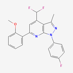 4-(difluoromethyl)-1-(4-fluorophenyl)-6-(2-methoxyphenyl)-3-methyl-1H-pyrazolo[3,4-b]pyridine