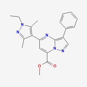 methyl 5-(1-ethyl-3,5-dimethyl-1H-pyrazol-4-yl)-3-phenylpyrazolo[1,5-a]pyrimidine-7-carboxylate