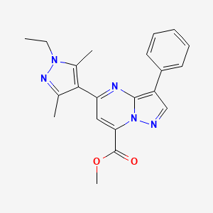 Methyl 5-(1-ethyl-3,5-dimethylpyrazol-4-yl)-3-phenylpyrazolo[1,5-a]pyrimidine-7-carboxylate