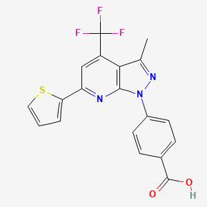 molecular formula C19H12F3N3O2S B4370177 4-[3-methyl-6-(2-thienyl)-4-(trifluoromethyl)-1H-pyrazolo[3,4-b]pyridin-1-yl]benzoic acid 