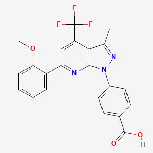 4-[6-(2-methoxyphenyl)-3-methyl-4-(trifluoromethyl)-1H-pyrazolo[3,4-b]pyridin-1-yl]benzoic acid