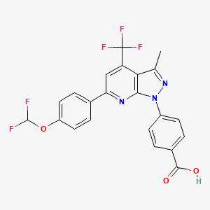 4-[6-[4-(difluoromethoxy)phenyl]-3-methyl-4-(trifluoromethyl)-1H-pyrazolo[3,4-b]pyridin-1-yl]benzoic acid