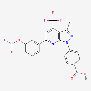 4-[6-[3-(difluoromethoxy)phenyl]-3-methyl-4-(trifluoromethyl)-1H-pyrazolo[3,4-b]pyridin-1-yl]benzoic acid