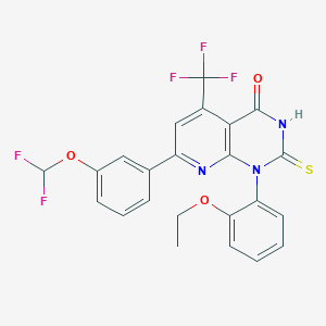 molecular formula C23H16F5N3O3S B4370213 7-[3-(difluoromethoxy)phenyl]-1-(2-ethoxyphenyl)-2-mercapto-5-(trifluoromethyl)pyrido[2,3-d]pyrimidin-4(1H)-one 